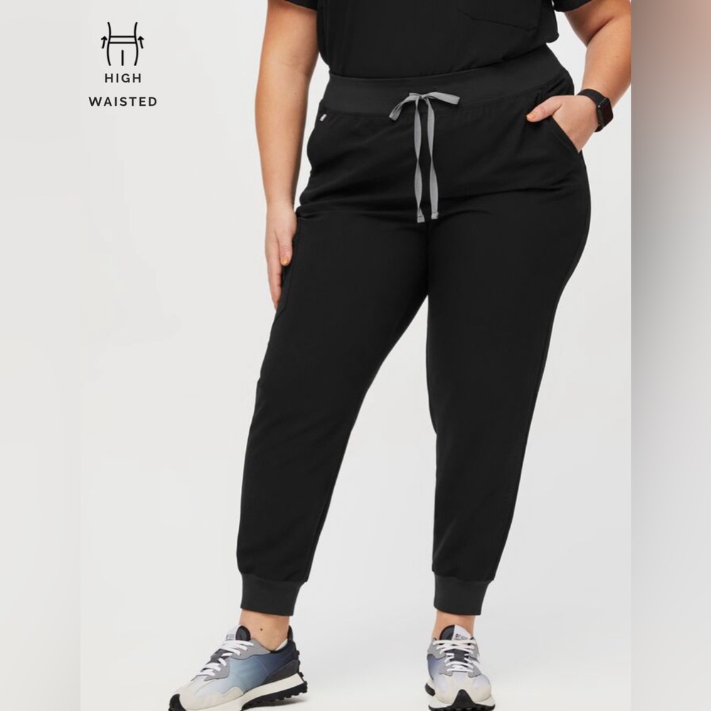 Figs High Waisted Zamora Joggers - Black